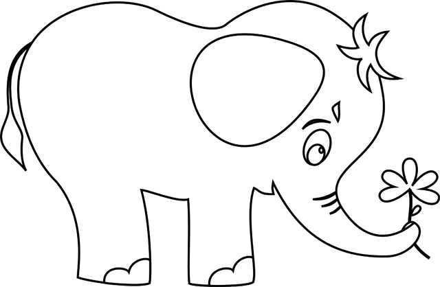 Coloriage à imprimer, un éléphant