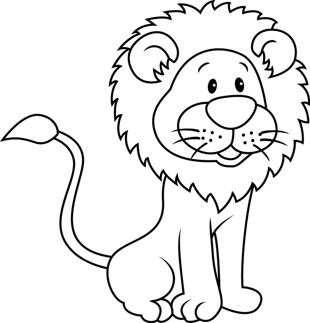 Coloriage à imprimer, un lion