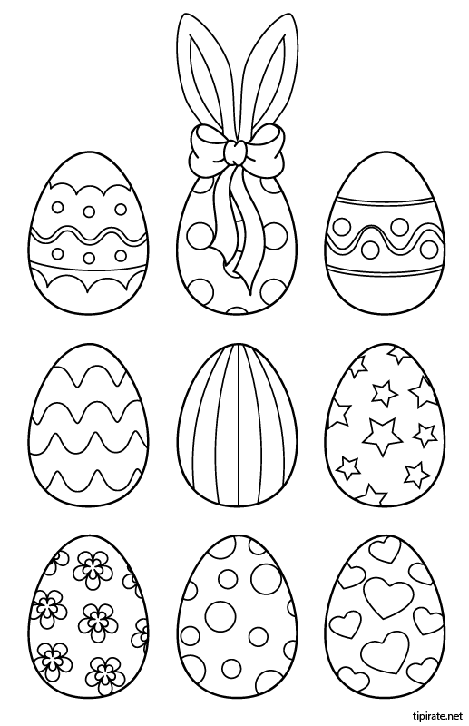 Coloriage,des œufs de Pâques
