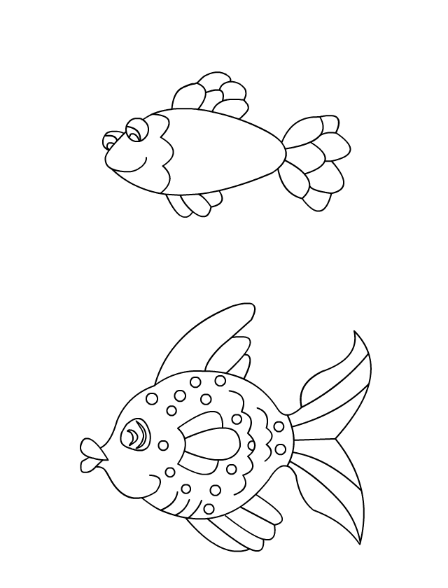 Coloriage à imprimer, les poissons d'avril