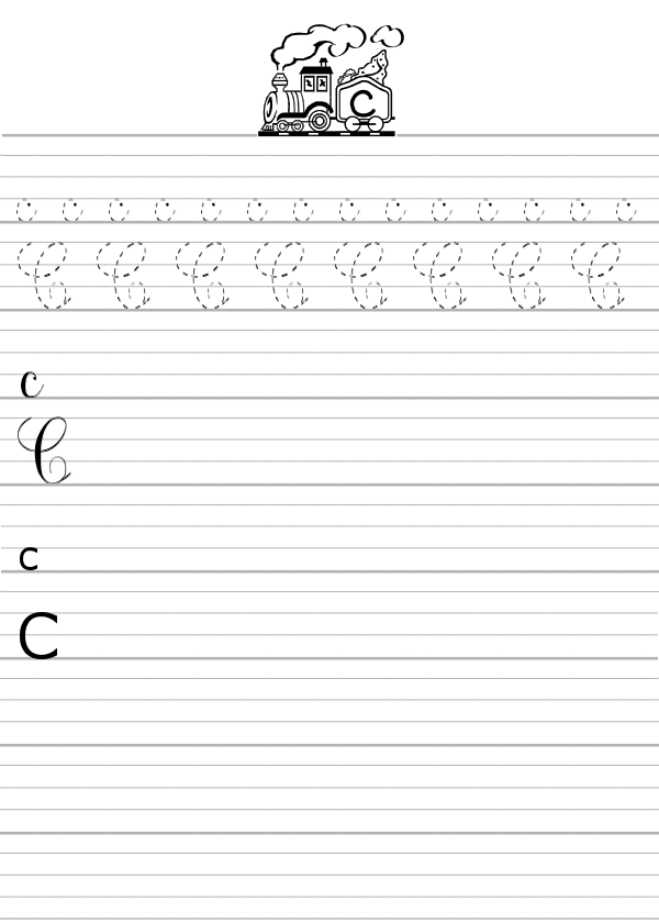 Apprendre à écrire la lettre C en majuscule et minuscule
