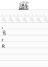 Ecrire la lettre R en majuscule et minuscule