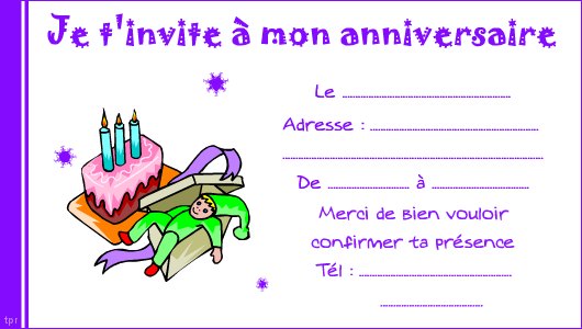 carte pour l anniversaire