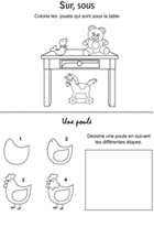 Jeux à imprimer pour enfants de maternelle ; apprendre à dessiner une poule