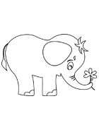 Coloriage à imprimer, un éléphant