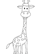 Coloriage à imprimer, une girafe
