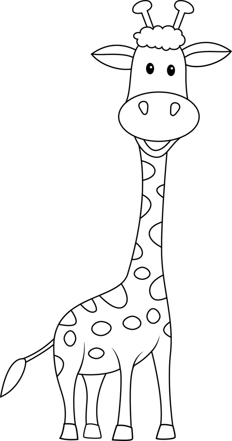 Coloriage à imprimer, une girafe