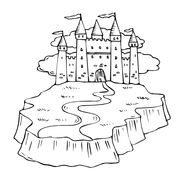 Dessin à colorier, un château