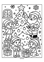 Dessins sur le thème de Noël à imprimer et à colorier
