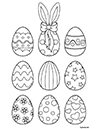 Coloriage à imprimer, des œufs de Pâques