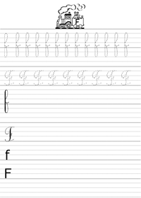 Ecrire la lettre F en majuscule et minuscule