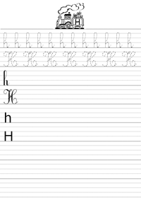 Ecrire la lettre H en majuscule et minuscule