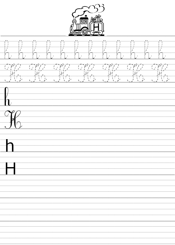 Apprendre à écrire la lettre H en majuscule et minuscule