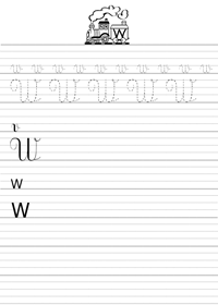 Ecrire la lettre W en majuscule et minuscule