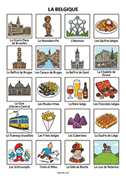 Fiche de vocabulaire à imprimer sur la Belgique