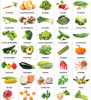 Imagier, les légumes, vocabulaire