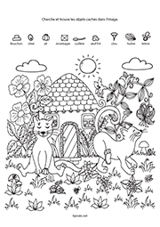Chercher et trouver les objets cachés, maternelle