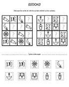 Sudoku avec images à imprimer, maternelle