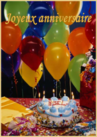 Carte d'anniversaire ballons colorés
