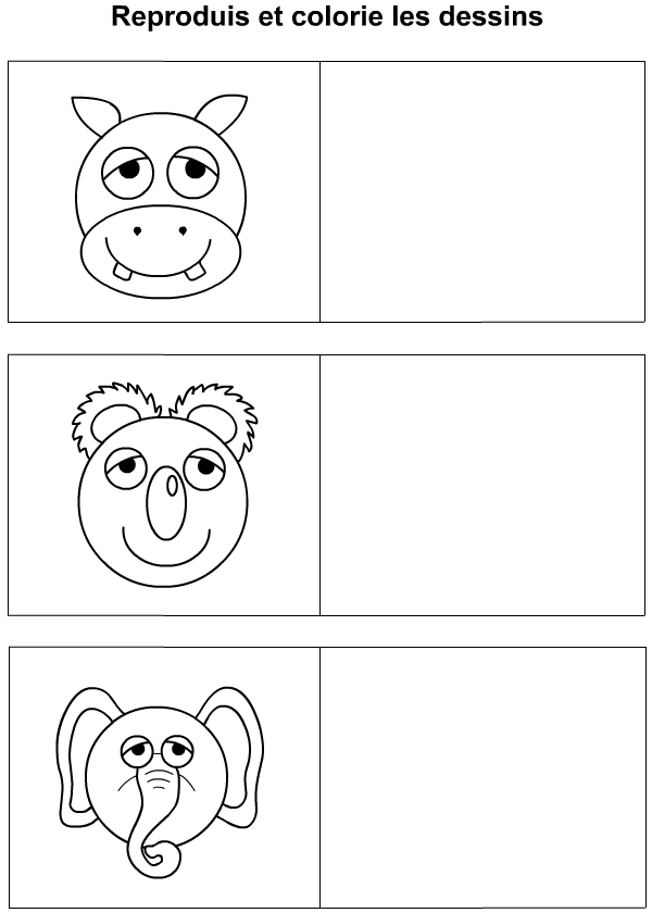 Apprendre à dessiner une tête d'hippopotame, de koala, d'éléphant